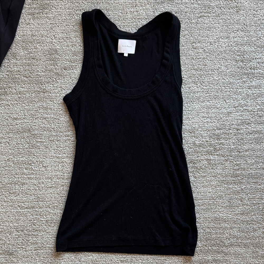 Sundays Black Scoop Neck Tank